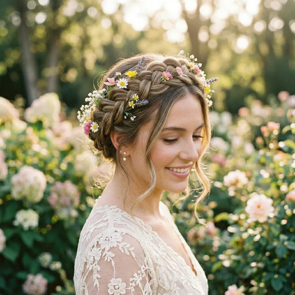 Crown Braid Hairstyles with Braids