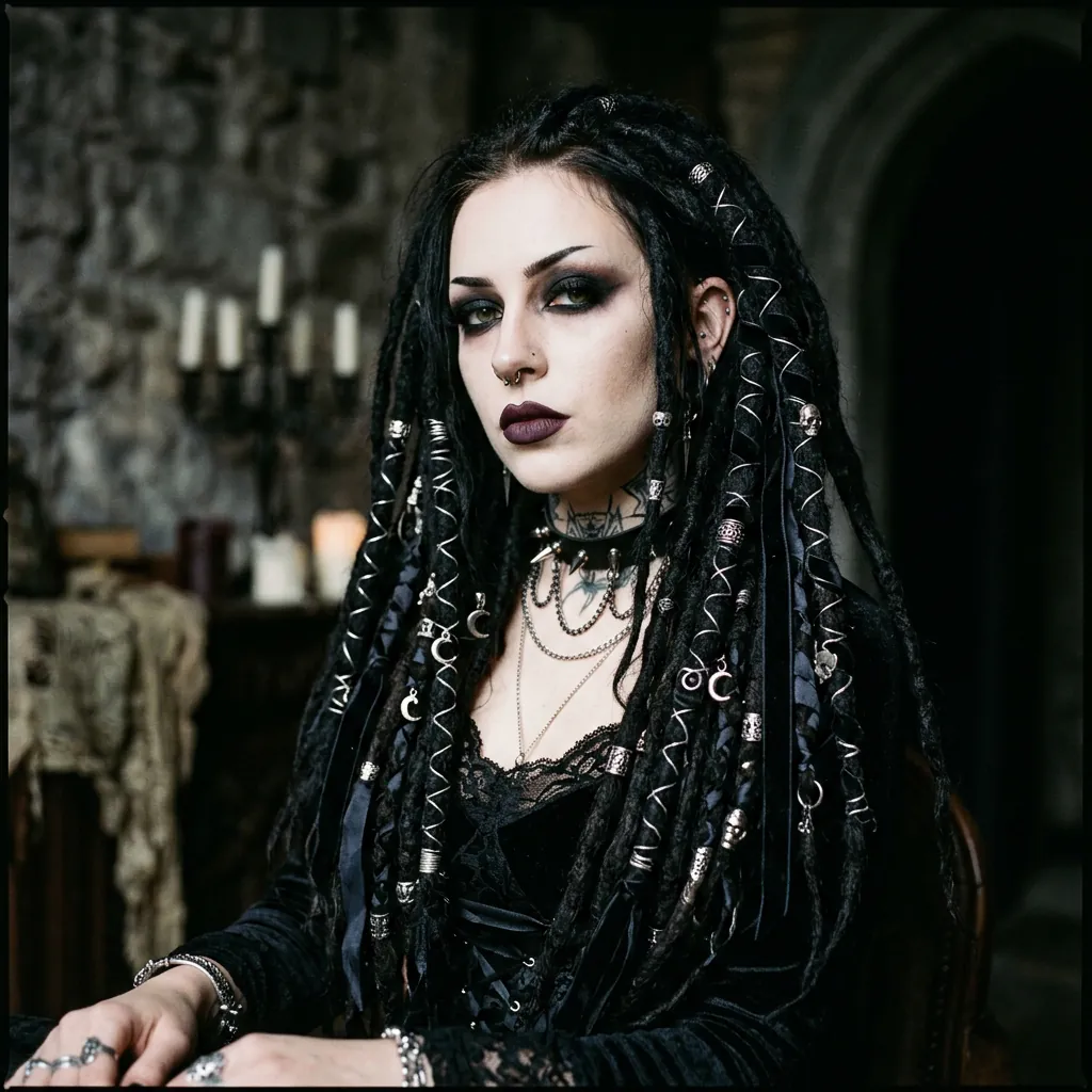 30 Goth Hairstyles Ideas: The Ultimate Guide to Dark and Dramatic Hair 26 Dreadlocks goth hairstyles Idea