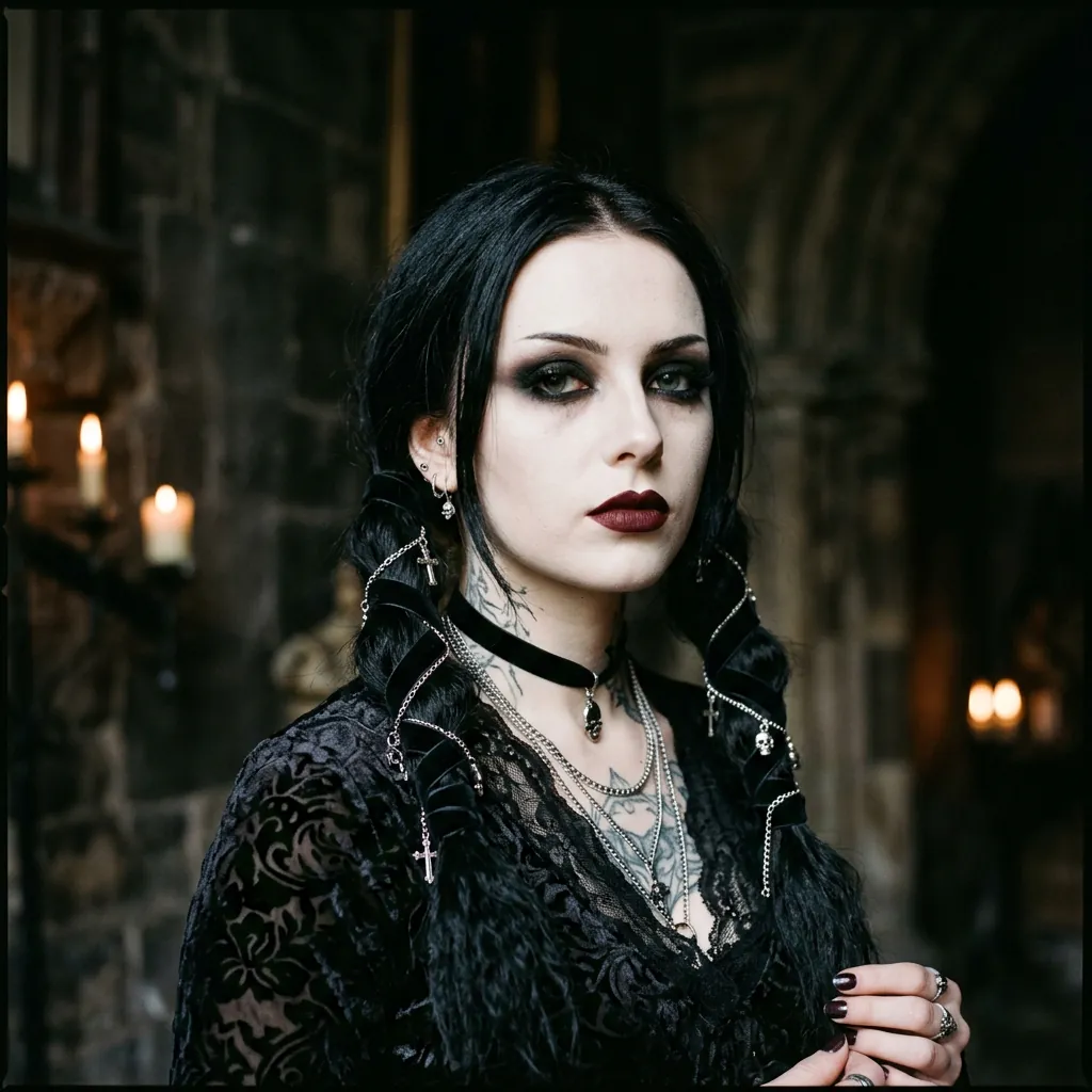 30 Goth Hairstyles Ideas: The Ultimate Guide to Dark and Dramatic Hair 17 Gothic Pigtails Idea