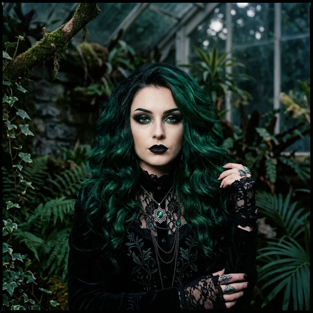 30 Goth Hairstyles Ideas: The Ultimate Guide to Dark and Dramatic Hair 30 Green and Black Gothic Color Idea
