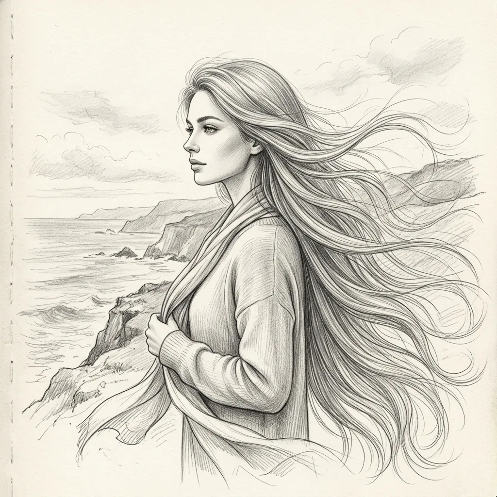 Hairstyles Drawing Ideas: 30 Creative Styles to Inspire Your Next Sketch 4 Long Flowing Hair Drawing Ideas