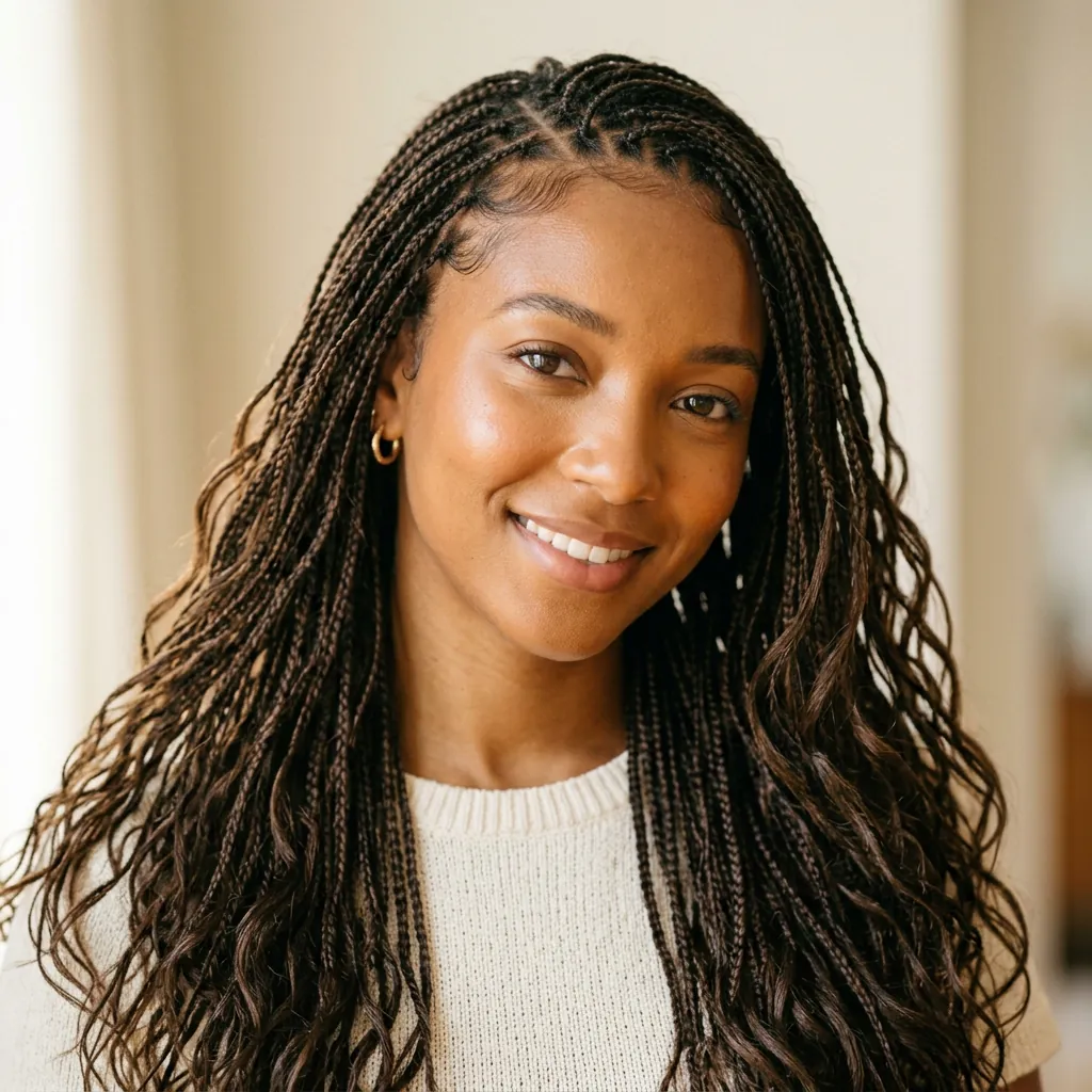 Micro Braids Hairstyles with Braids