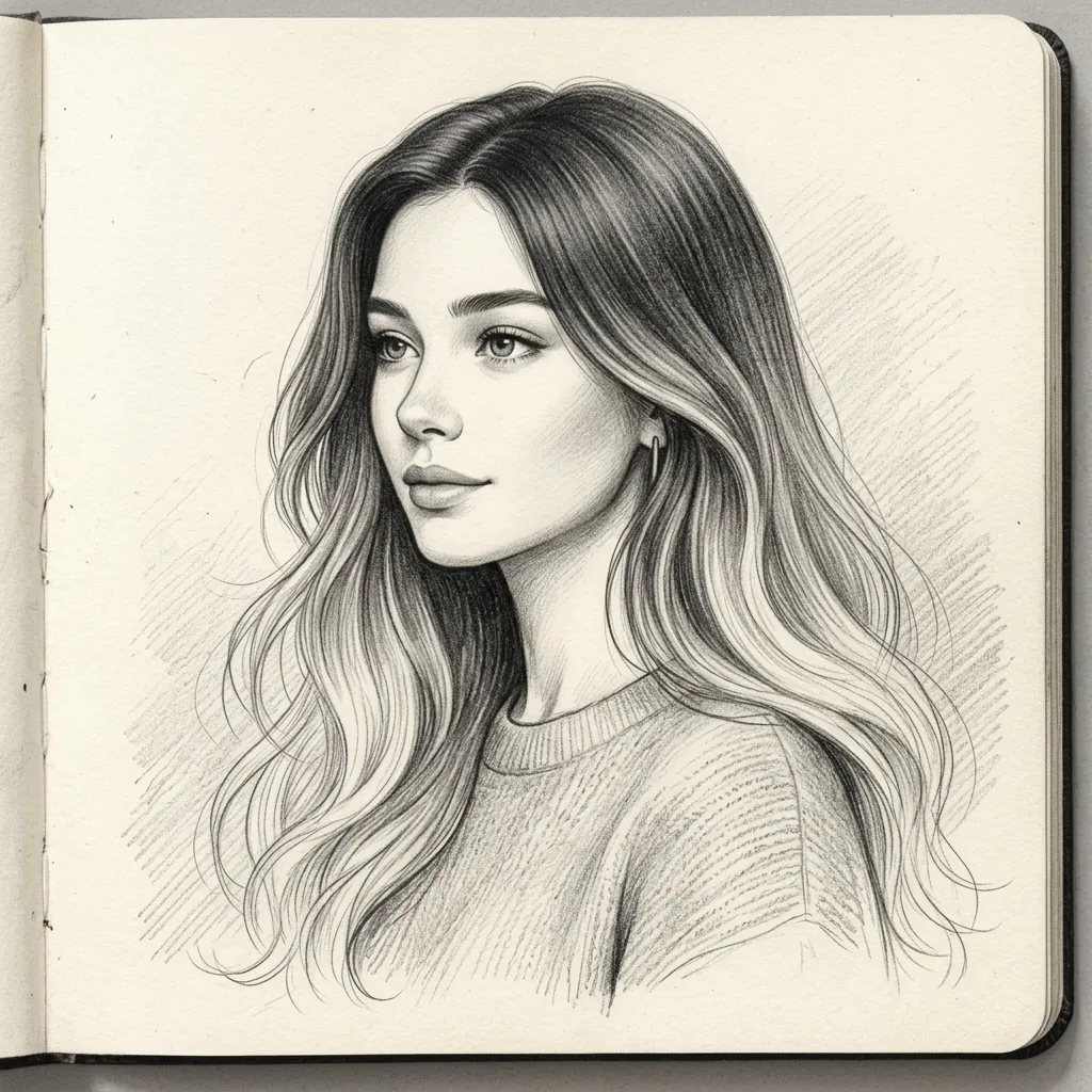 Hairstyles Drawing Ideas: 30 Creative Styles to Inspire Your Next Sketch 22 Ombre Hair Drawing Ideas