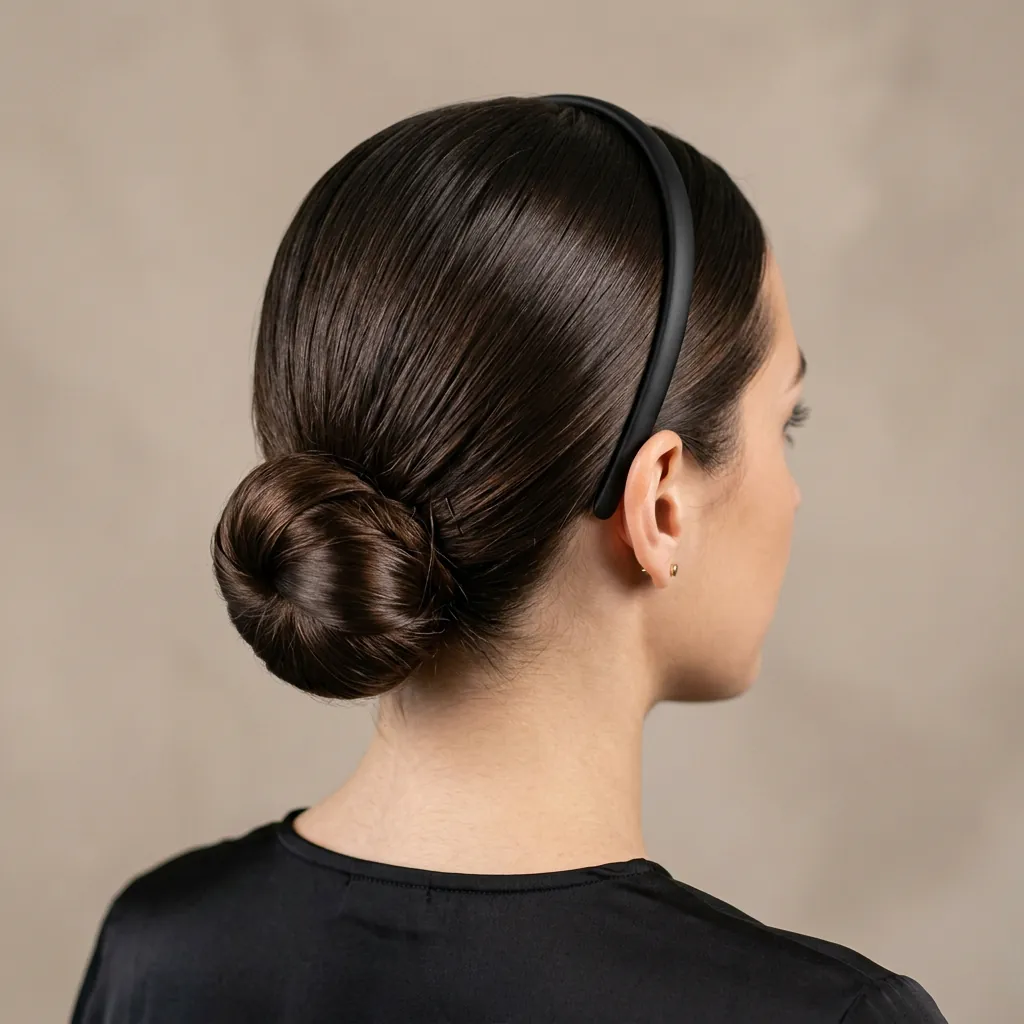 Sleek Low Bun Headband Ideas