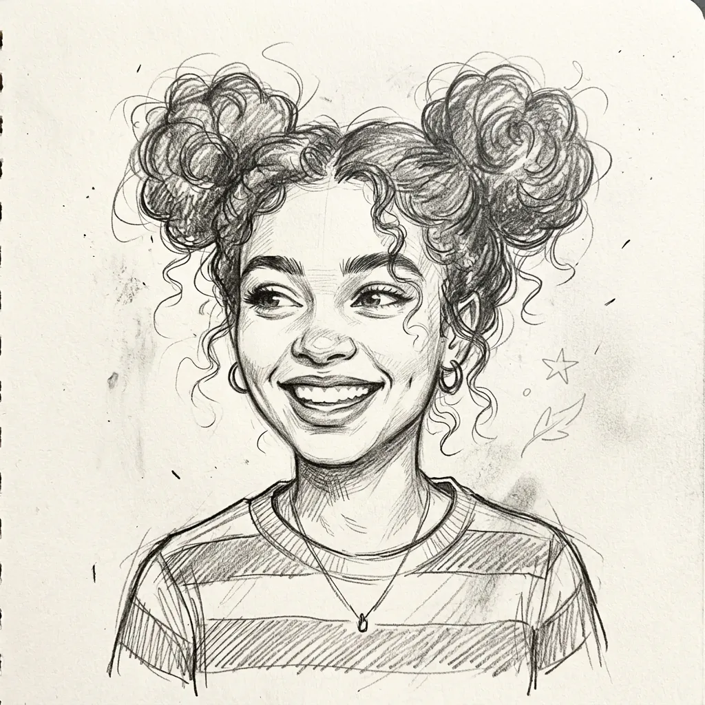 Hairstyles Drawing Ideas: 30 Creative Styles to Inspire Your Next Sketch 17 Space Buns Drawing Ideas