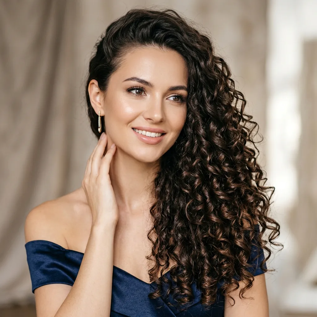 Side Swept Curly Hair Ideas