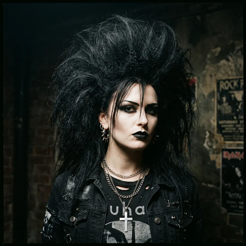 30 Goth Hairstyles Ideas: The Ultimate Guide to Dark and Dramatic Hair 14 Dramatic Teased goth hairstyles Idea