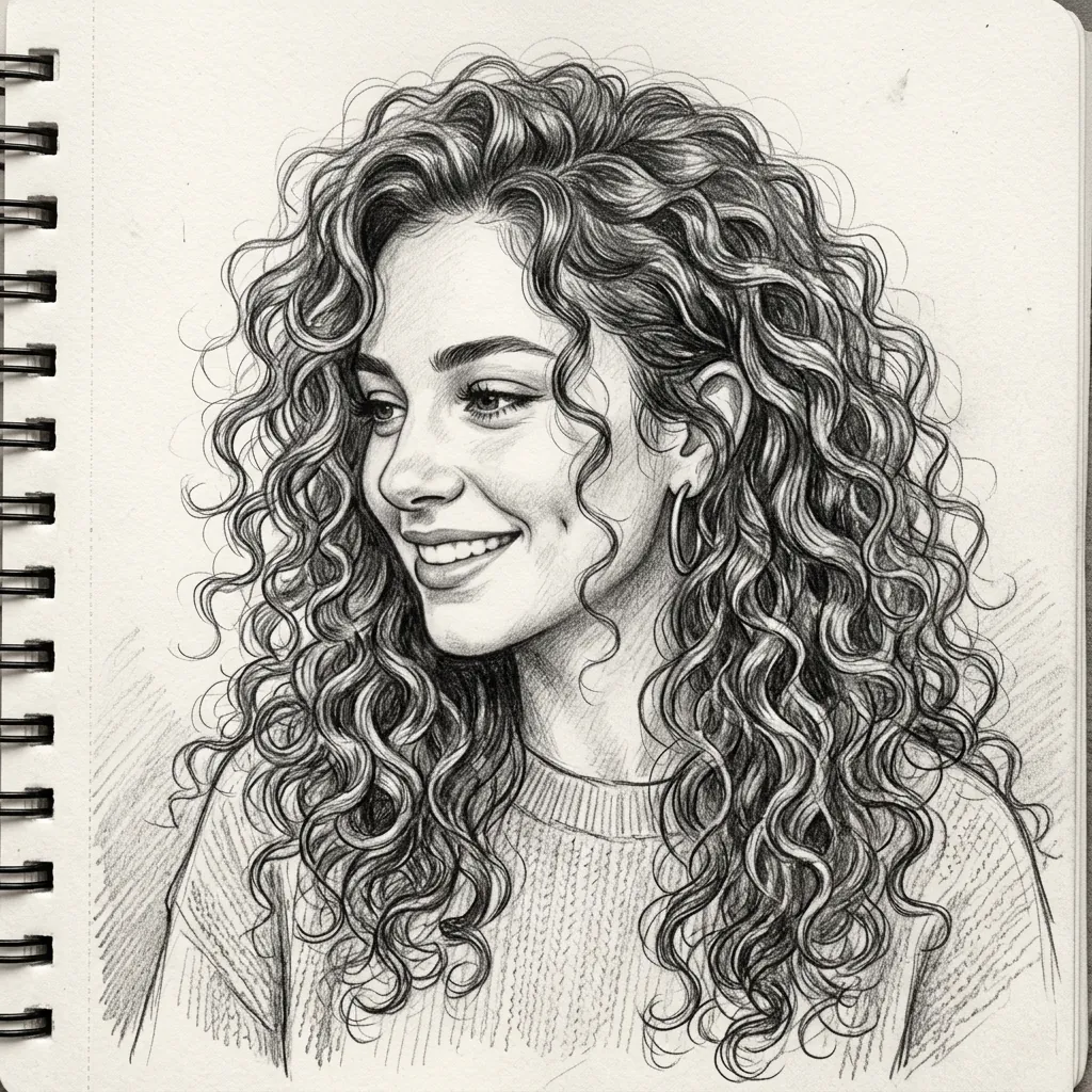 Hairstyles Drawing Ideas: 30 Creative Styles to Inspire Your Next Sketch 2 Curly Hair Drawing Ideas