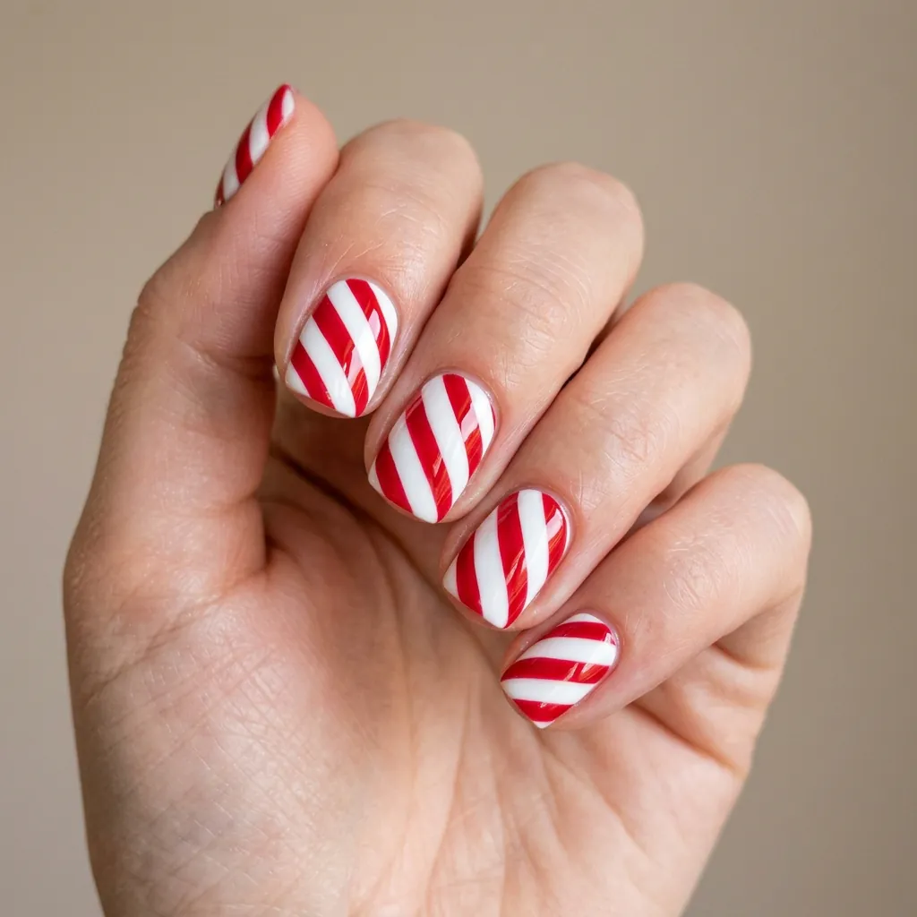 Candy Cane Nail Idea