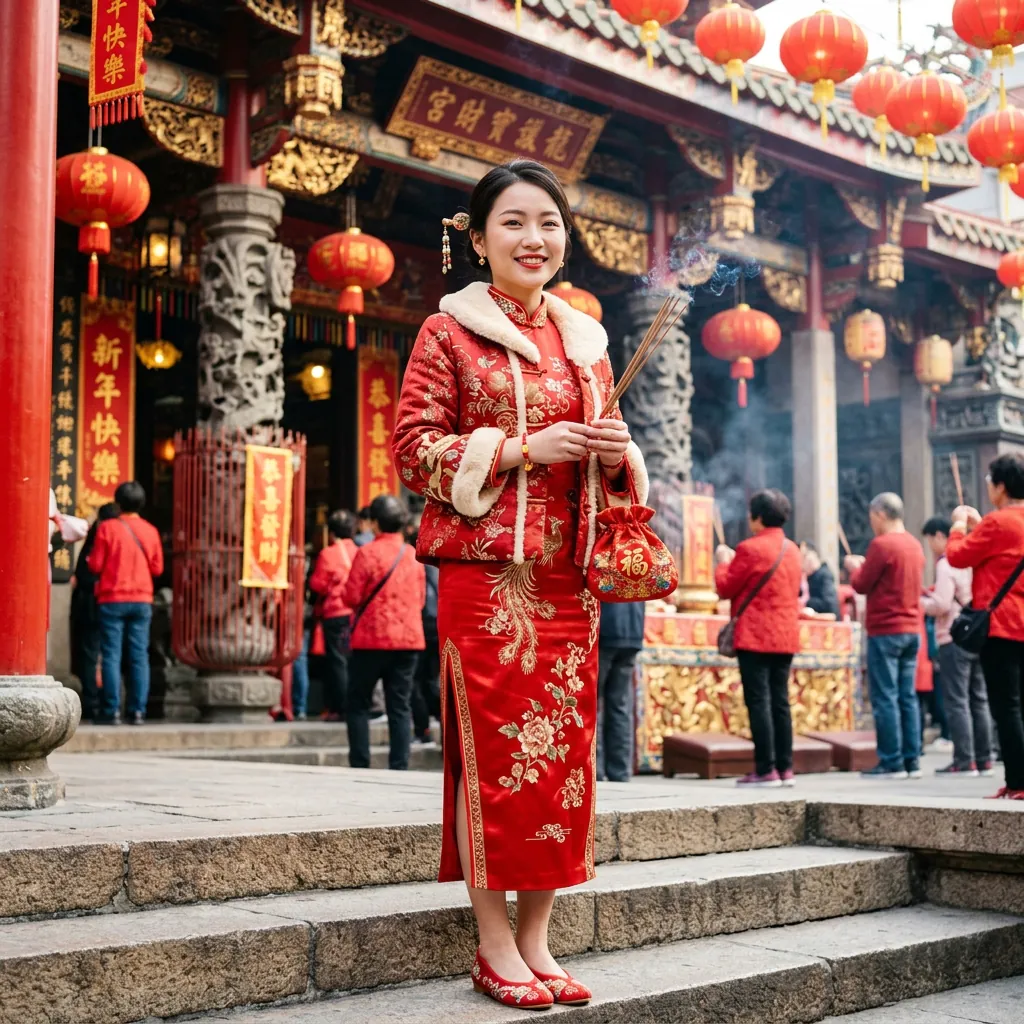 Chinese New Year Outfit for Temple Visit Idea