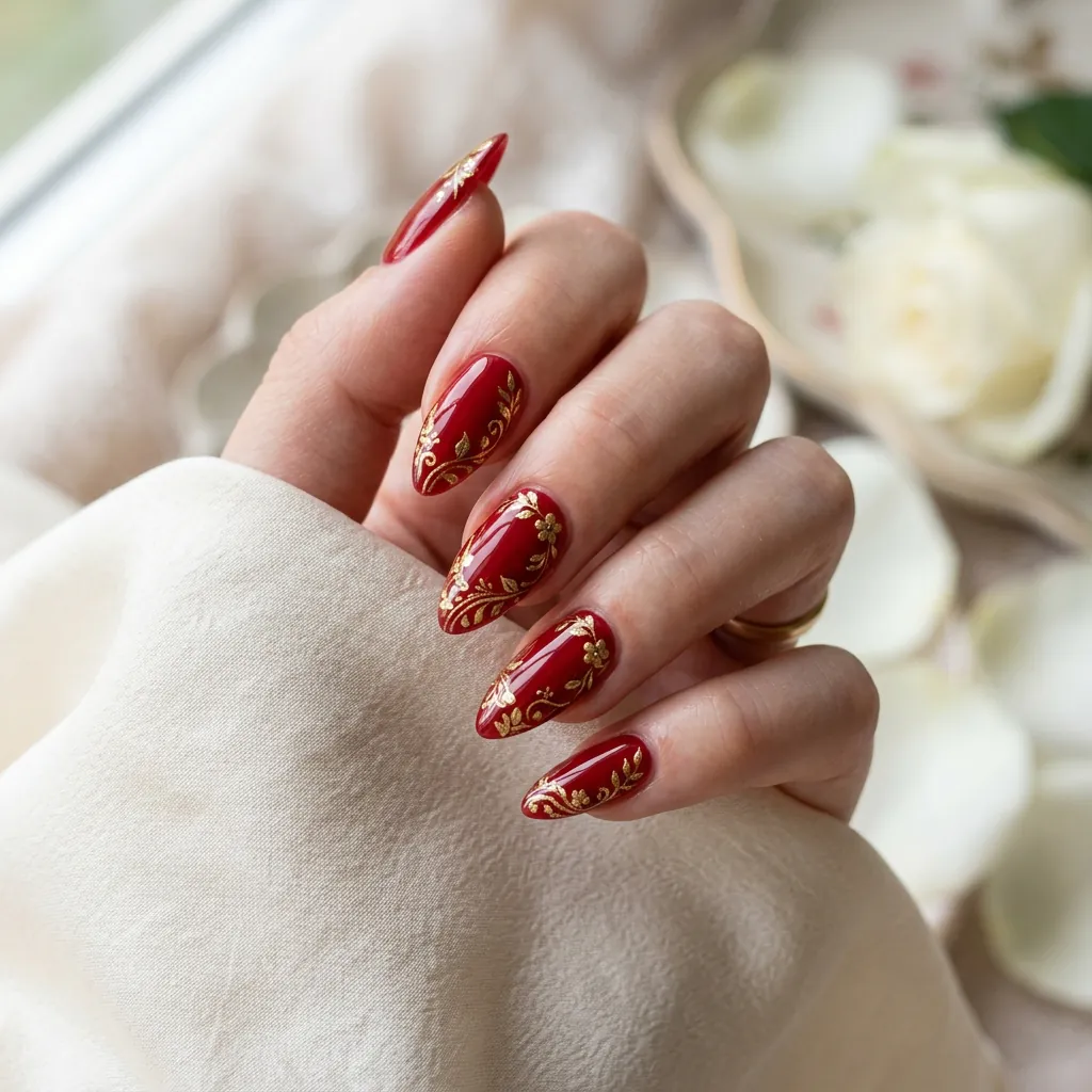 Almond Shape Chinese New Year Nail Ideas