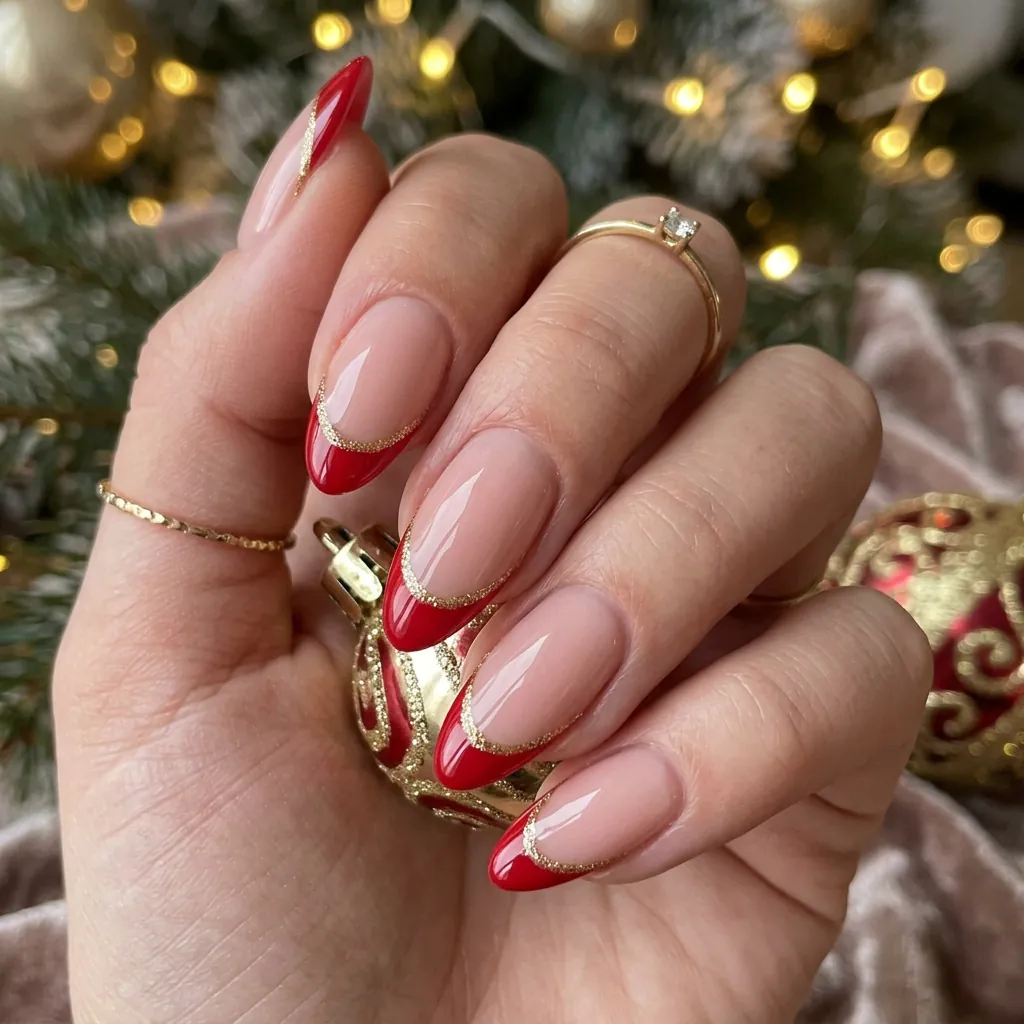 French Tip Holiday Nail Idea