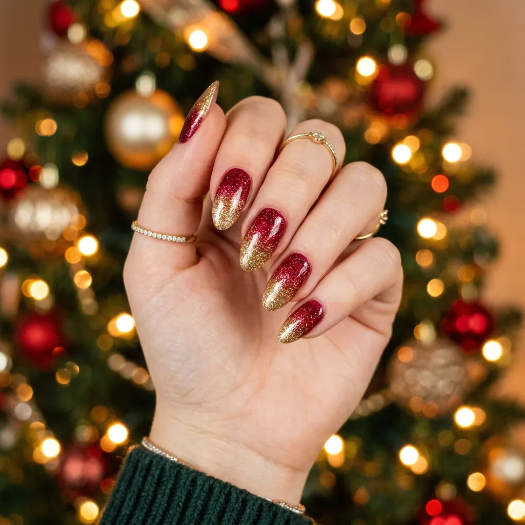 Santa Hat Accent Nails Ideas