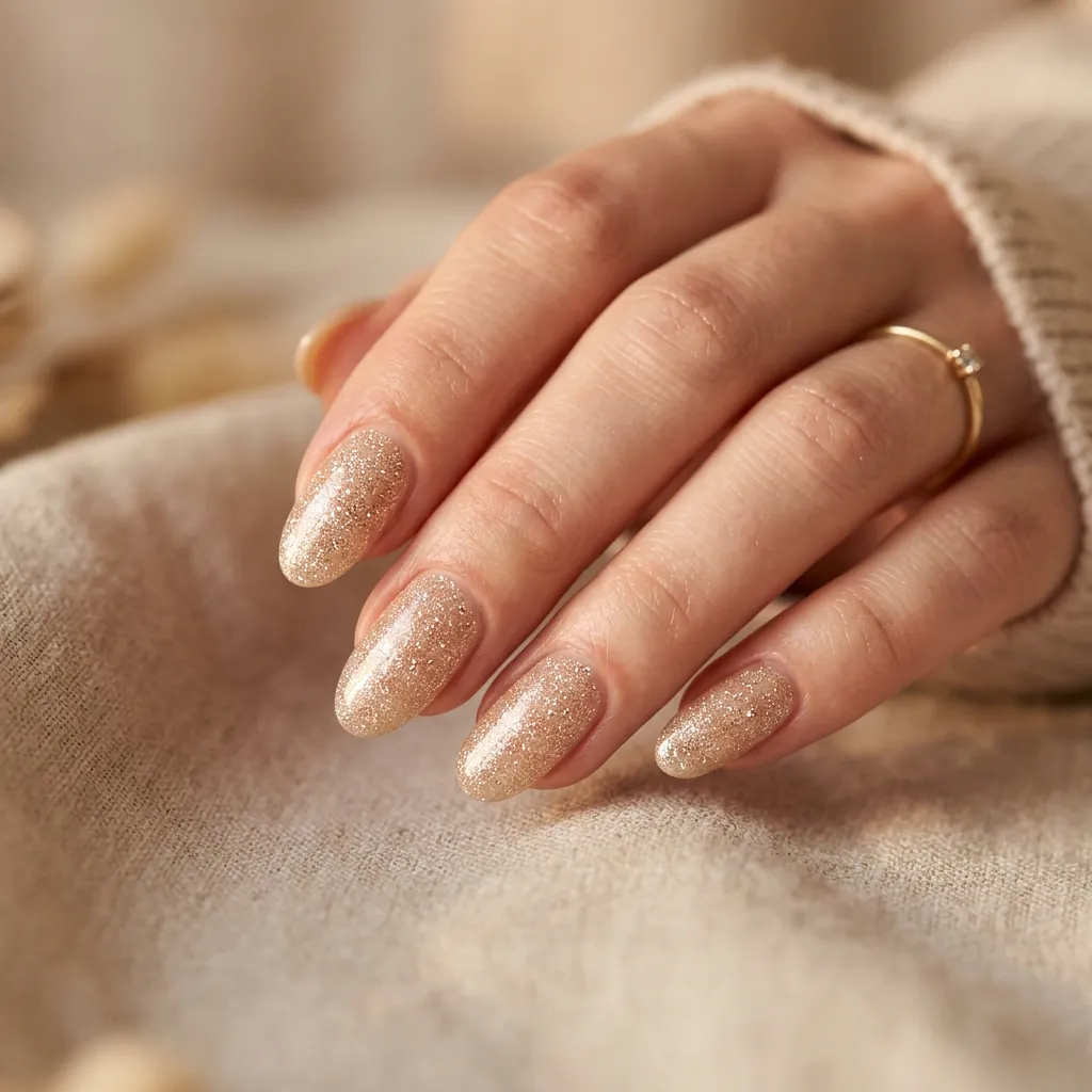 Champagne Glitter Nail Ideas