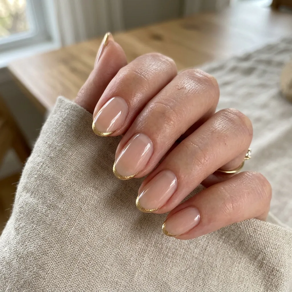 Nude and Gold Nail Ideas