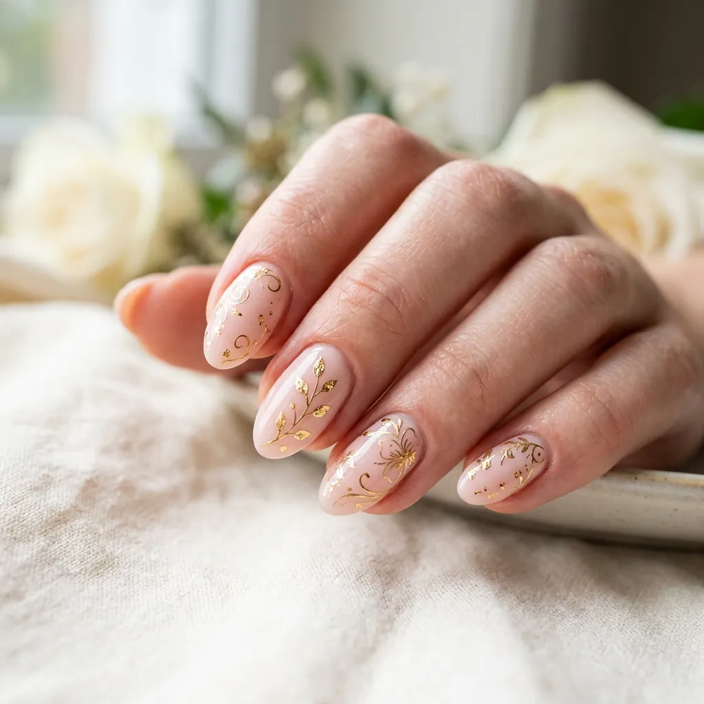 Pink and Gold Chinese New Year Nail Ideas
