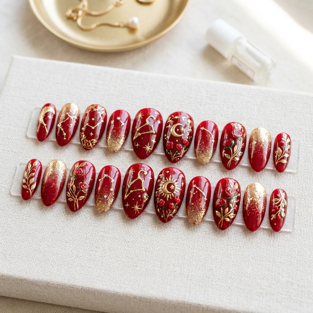 Chinese New Year Press On Nail Ideas
