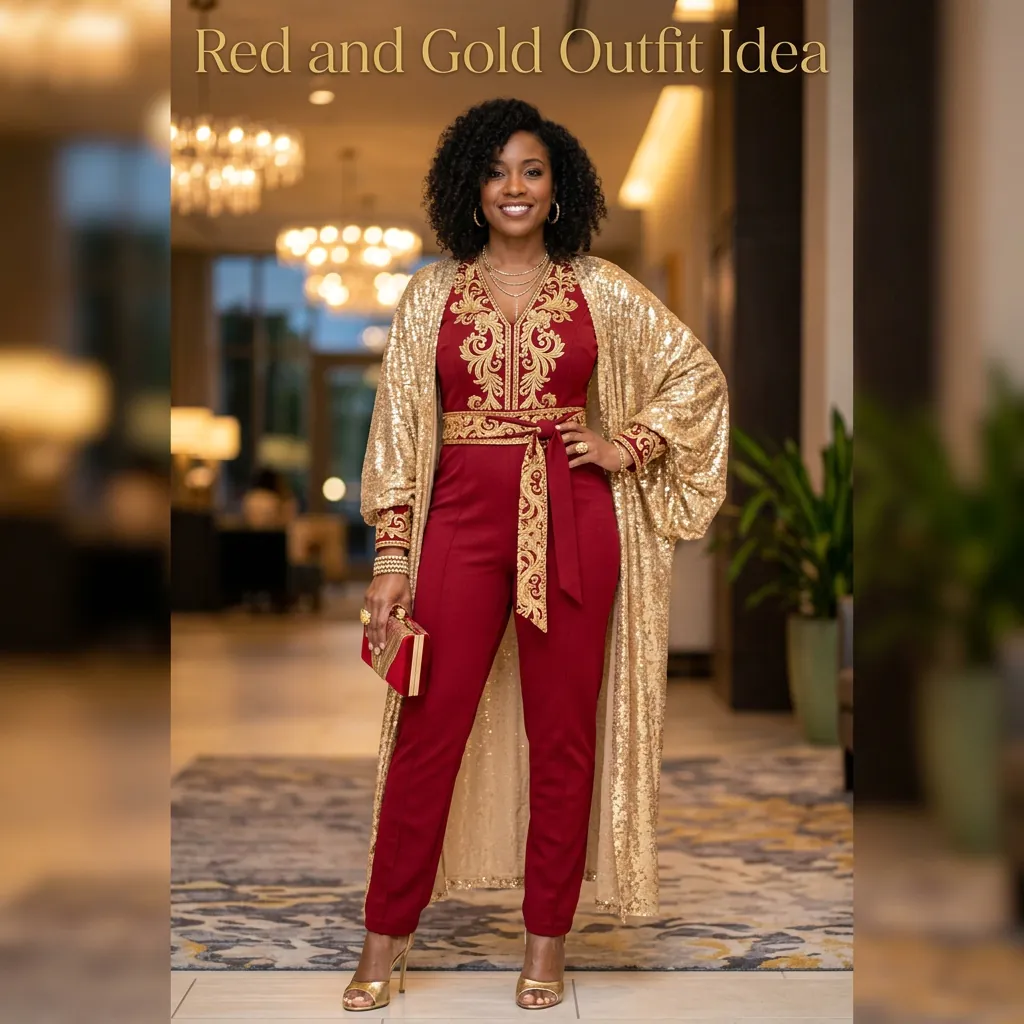 Red and Gold Color Combination Idea