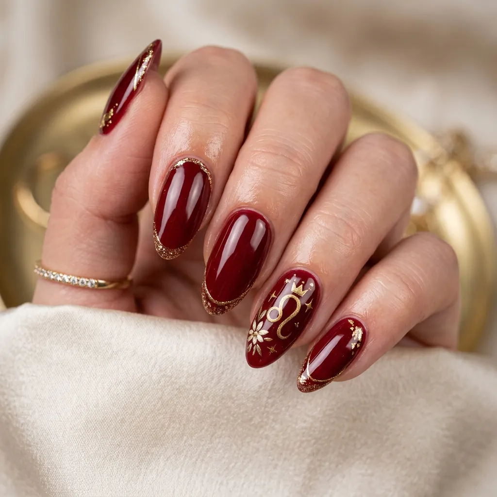 Chinese New Year Accent Nail Ideas