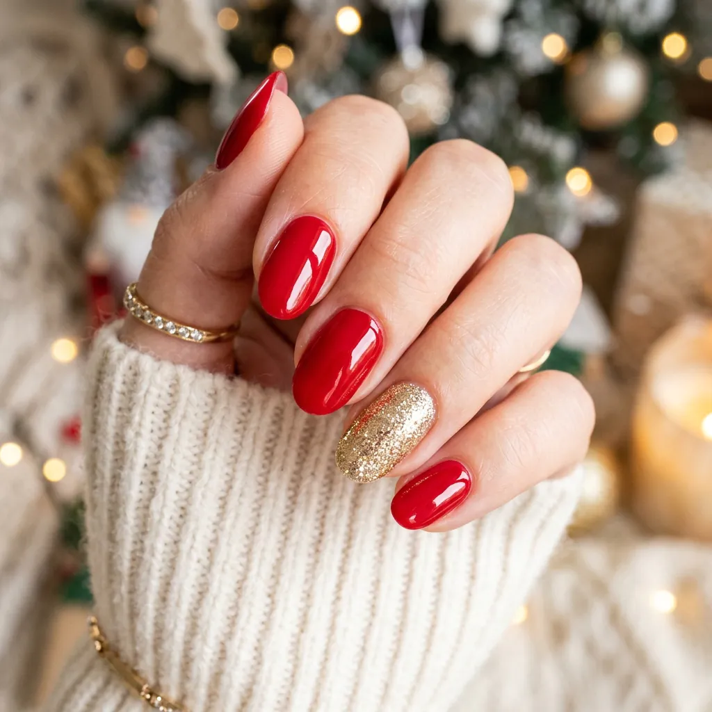 Glitter Chinese New Year Nail Ideas