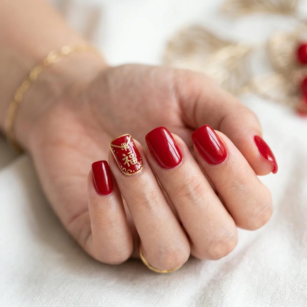 Red Envelope Nail Ideas