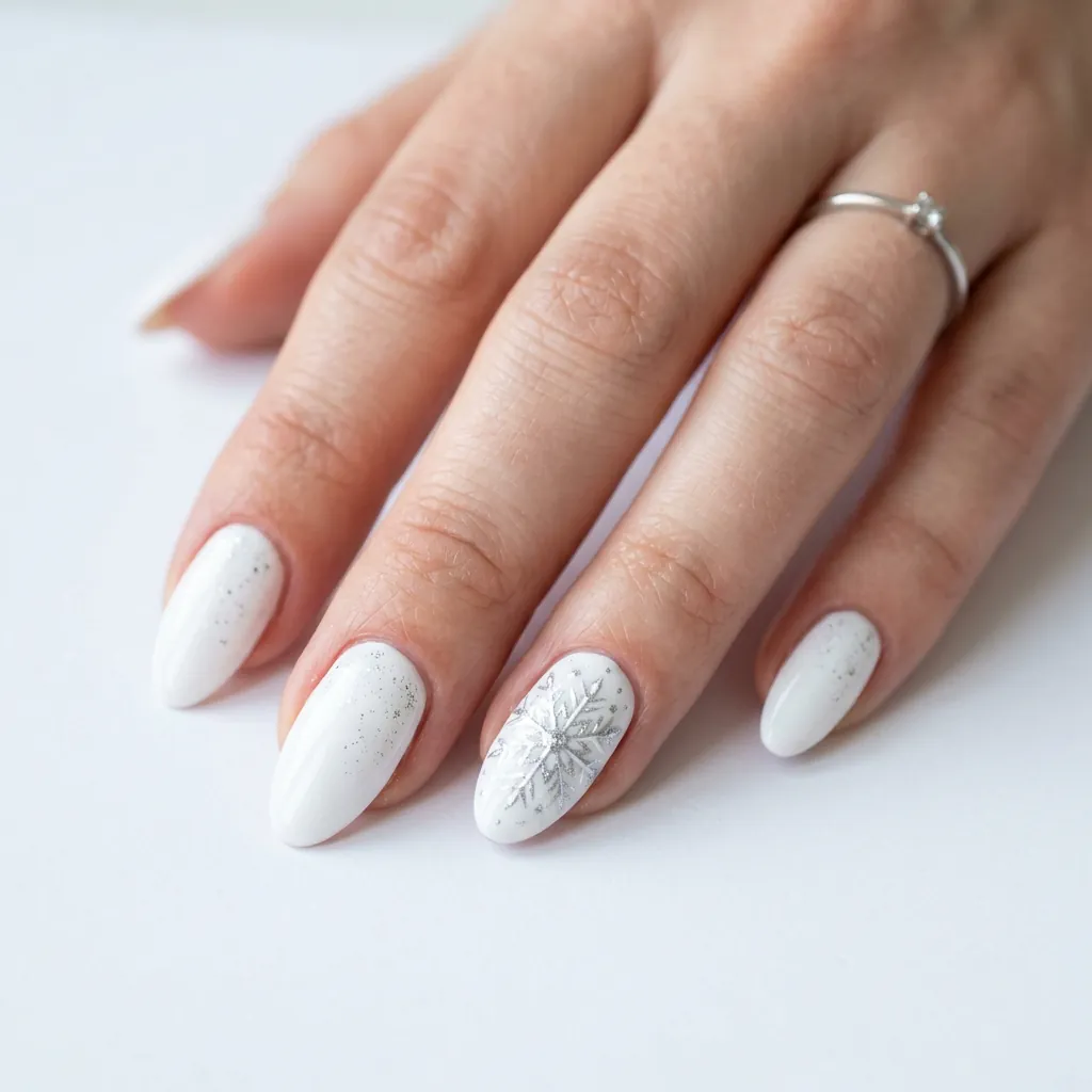 Snowflake Accent Nails Ideas