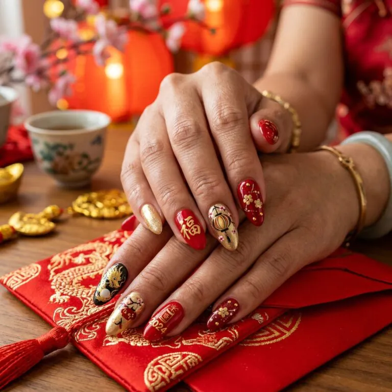 lunar new year nails