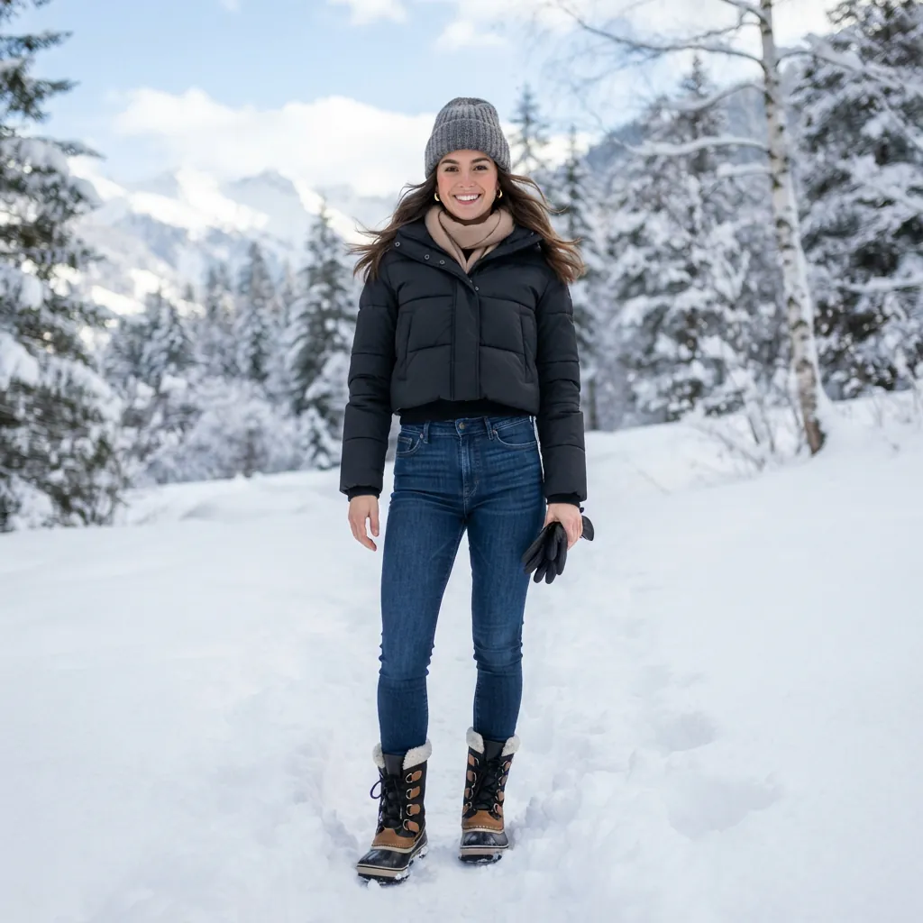 Snow Boots Outfit Idea