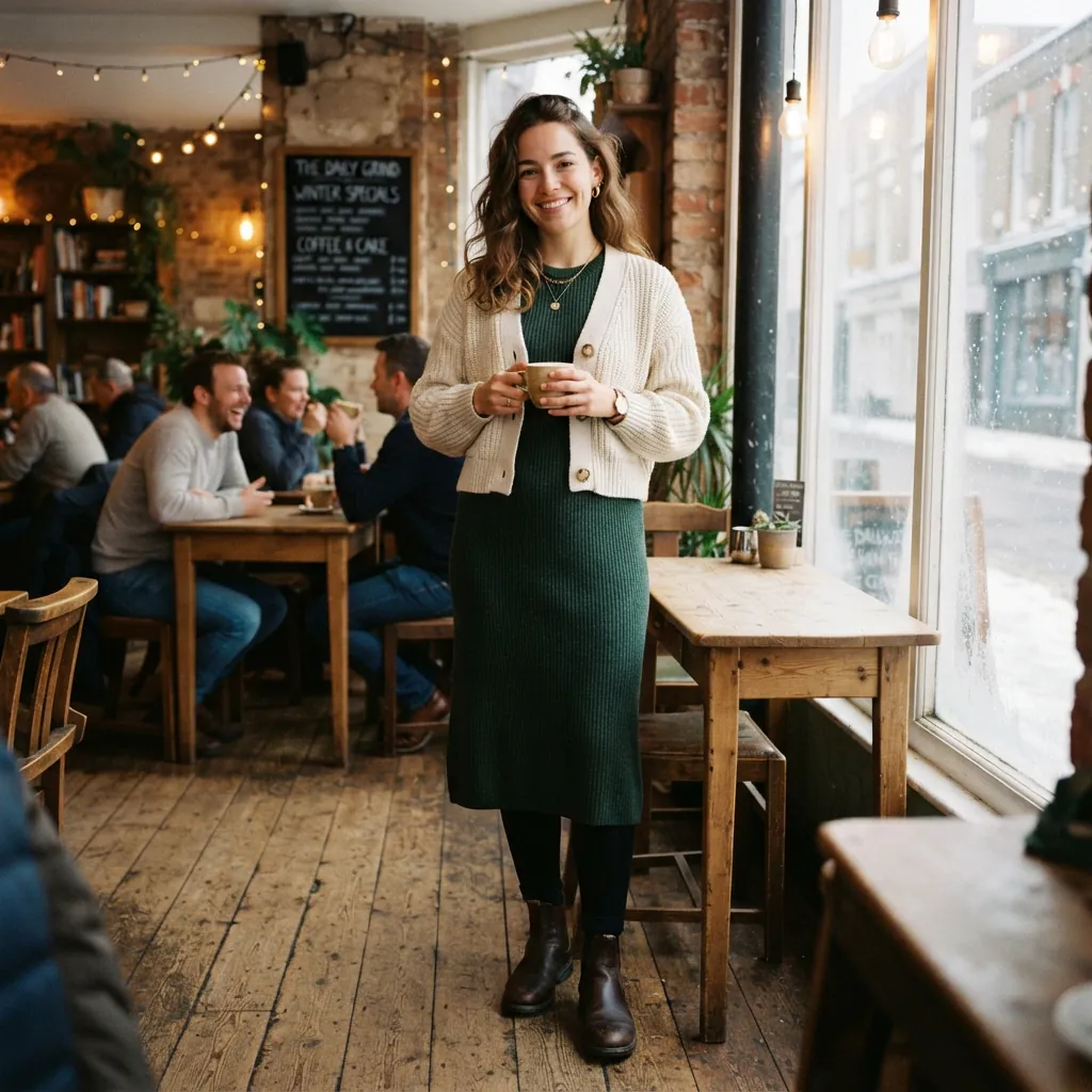 Winter Dress with Tights Idea