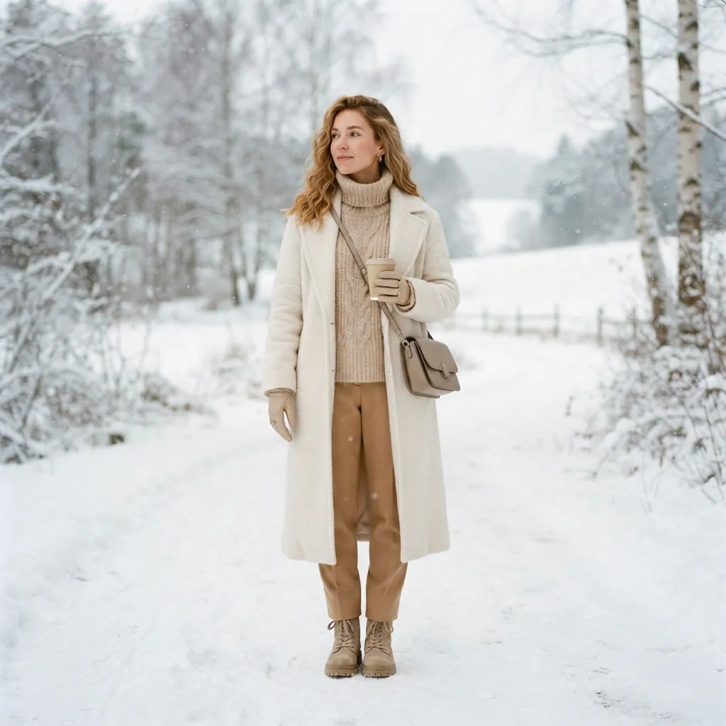Neutral Tone Winter Outfits cold Idea