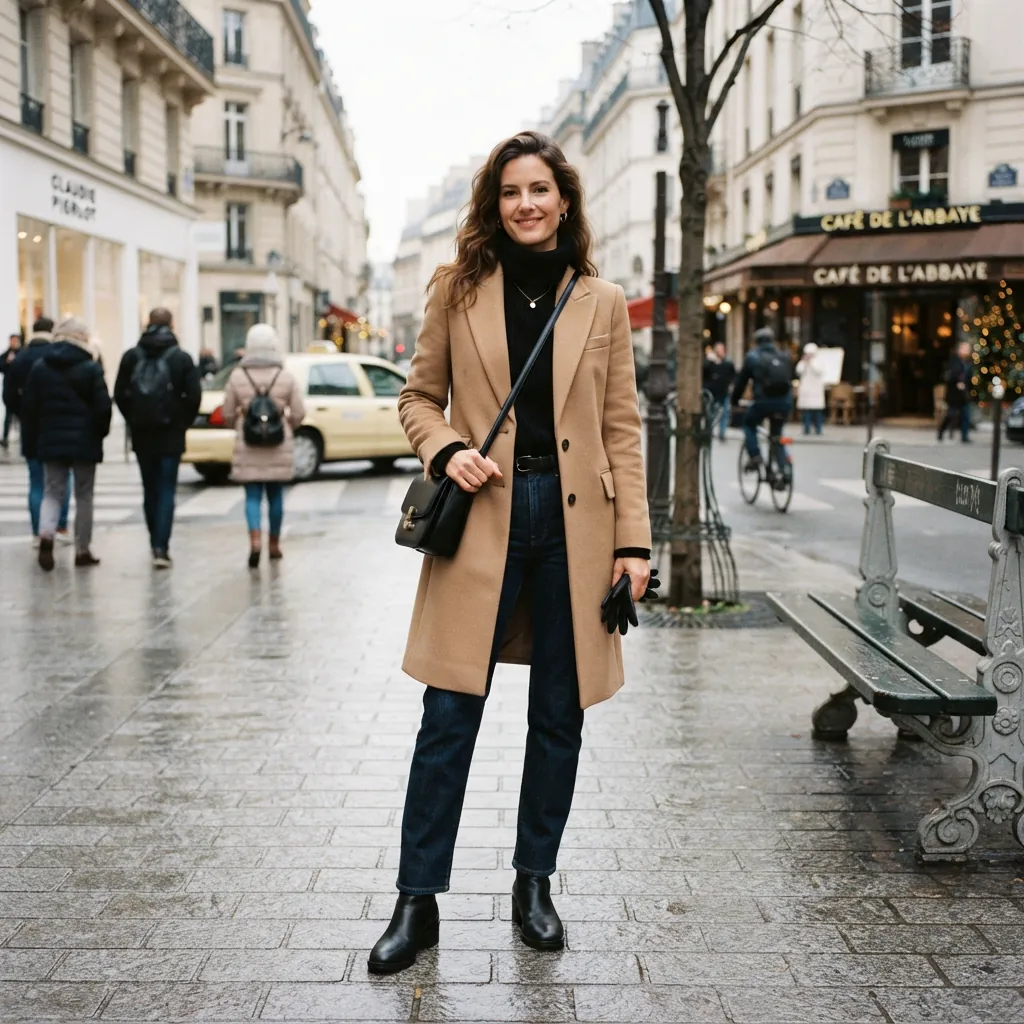 Layered Turtleneck and Coat Idea